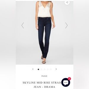 Paige size 27 Skyline Straight Dark denim jeans